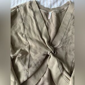 Free People Movement - Knot Front Sweatshirt in Light Taupe